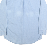BASIC EDITIONS Mens Blue Cotton Denim Shirt M Button Down Pocket Casual