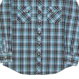 WRANGLER Mens Blue & Black Check Shirt L Western Style Casual Cotton Blend