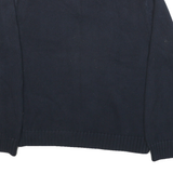 CHAPS Mens Blue & White Plain Pullover Jumper Crew Neck Cable Knit XL Cotton