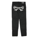 SAKUN CREW Womens Jeans Black Regular Straight Denim W32 L31 Stylish Logo