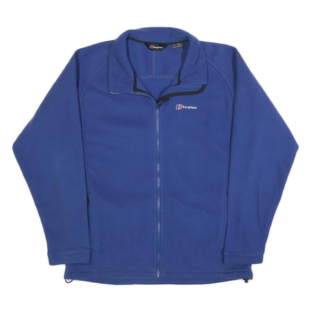 BERGHAUS Mens Blue Jacket L Polyester Fleece Outdoor Zip Up Lightweight