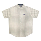CHAPS RALPH LAUREN Mens Beige & Blue Check Shirt L Cotton Blend Casual