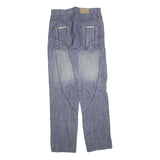 CZ TOU Mens Blue Regular Straight Denim Light W30 L32 Cotton Blend Zip Jeans