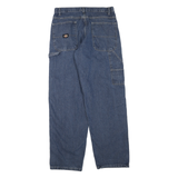 DICKIES Mens Jeans Blue Regular Straight Denim Medium W32 L32 Workwear Zip Fly