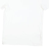 LACOSTE Mens White V-Neck Cotton Blend T-Shirt M Short Sleeve Classic