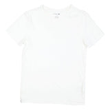 LACOSTE Mens White V-Neck Cotton Blend T-Shirt M Short Sleeve Classic