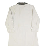 Womens Cream Jacket S Cotton Button Check Collar Classic Outerwear