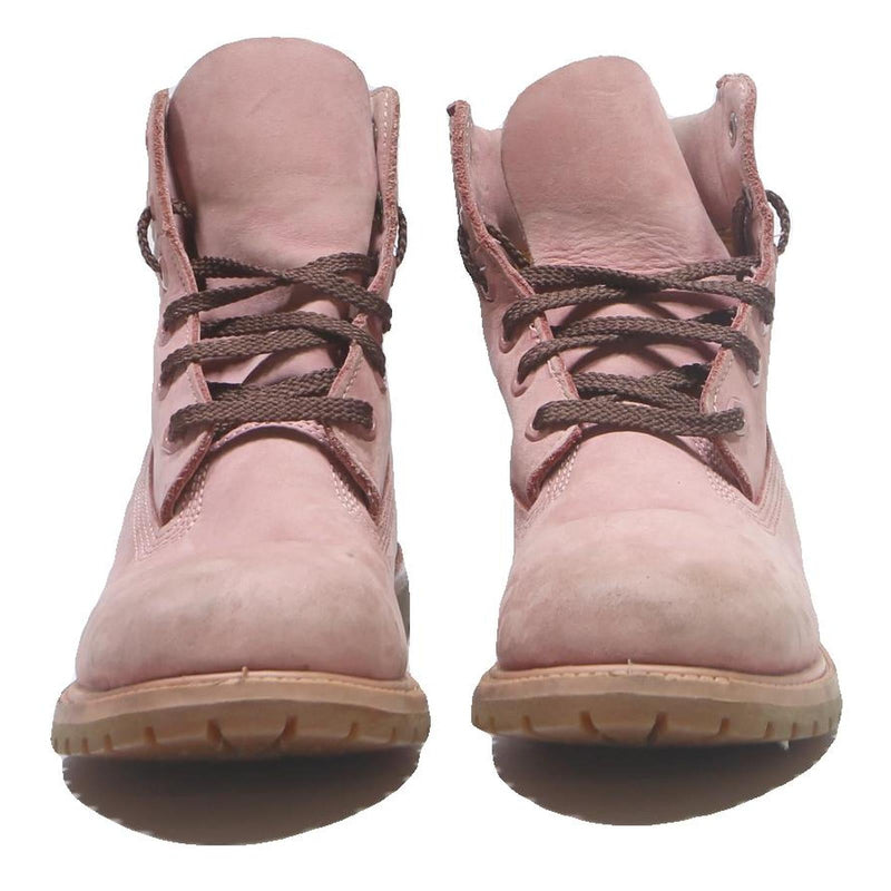 TIMBERLAND Womens Pink Lace-Up Leather Boots UK 7 Casual Outdoor