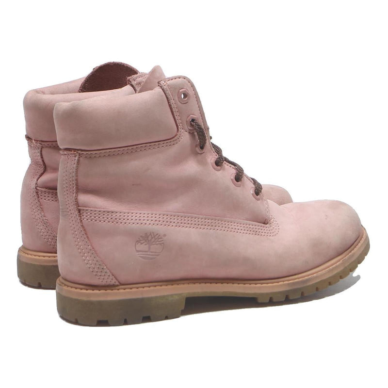 TIMBERLAND Womens Pink Lace-Up Leather Boots UK 7 Casual Outdoor