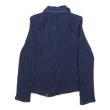 WHITE STUFF Womens Navy Blue Button Jacket UK 10 Cotton Casual Tailored Blazer