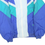 OLEG CASSINI Mens Blue & Teal Colourblock Zip Jacket XL Polyester Blend Woven