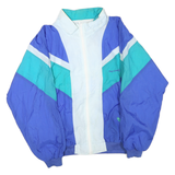 OLEG CASSINI Mens Blue & Teal Colourblock Zip Jacket XL Polyester Blend Woven