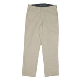 DICKIES Mens Cotton Blend Beige Regular Fit Straight Trousers W32 L30 Casual