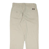 DICKIES Mens Cotton Blend Beige Regular Fit Straight Trousers W32 L30 Casual