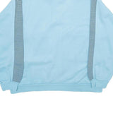 Mens Blue Sweatshirt Polo Collar S Striped Zip Pockets Cotton Blend Pullover
