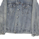 LEVI'S Mens Blue Denim Jacket L Cotton Blend Button Closure Classic Fit Casual