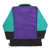 CHEETAH Mens Purple & Green Colourblock Pullover Plain Crew Neck Basic Knit L