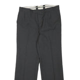 TREVIRA Mens Wool Blend Black Regular Fit Straight Leg Trousers W32 L29