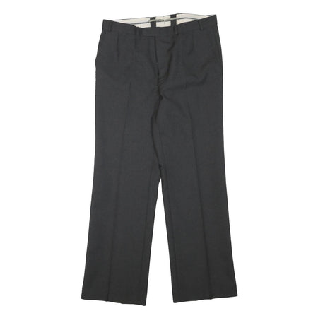 TREVIRA Mens Wool Blend Black Regular Fit Straight Leg Trousers W32 L29