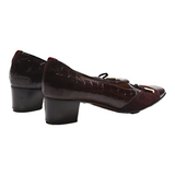 CASANOVA Loafer Shoes Maroon Leather Womens UK 5