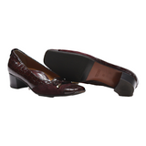 CASANOVA Loafer Shoes Maroon Leather Womens UK 5