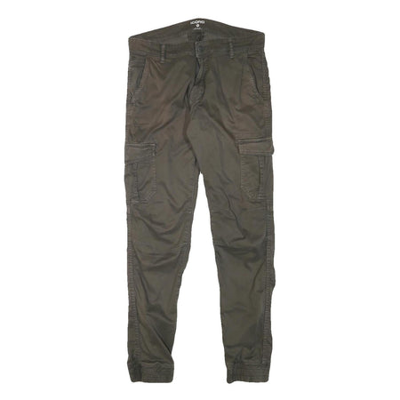 ICONO Mens Cotton Blend Slim Tapered Trousers Cargo W32 L31 Casual Utility