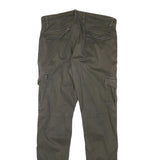 ICONO Mens Cotton Blend Slim Tapered Trousers Cargo W32 L31 Casual Utility