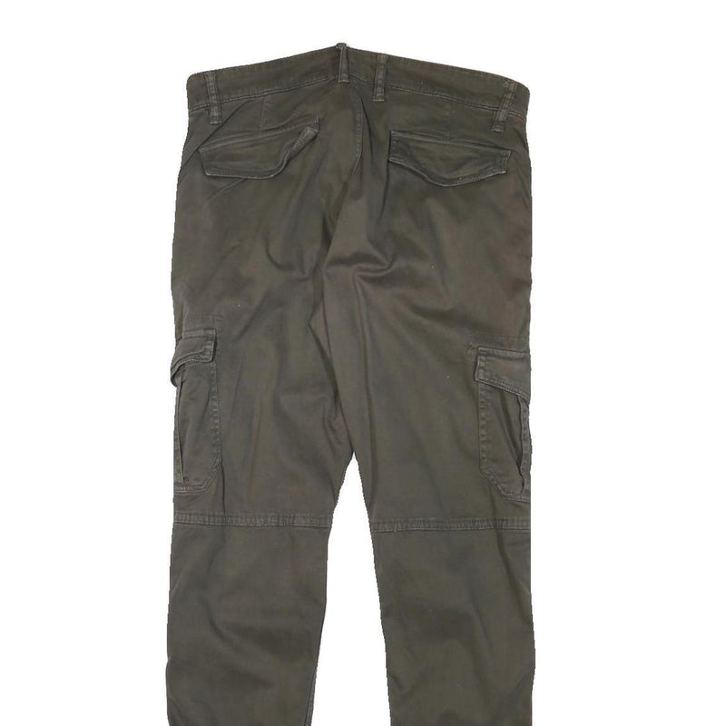 ICONO Mens Cotton Blend Slim Tapered Trousers Cargo W32 L31 Casual Utility