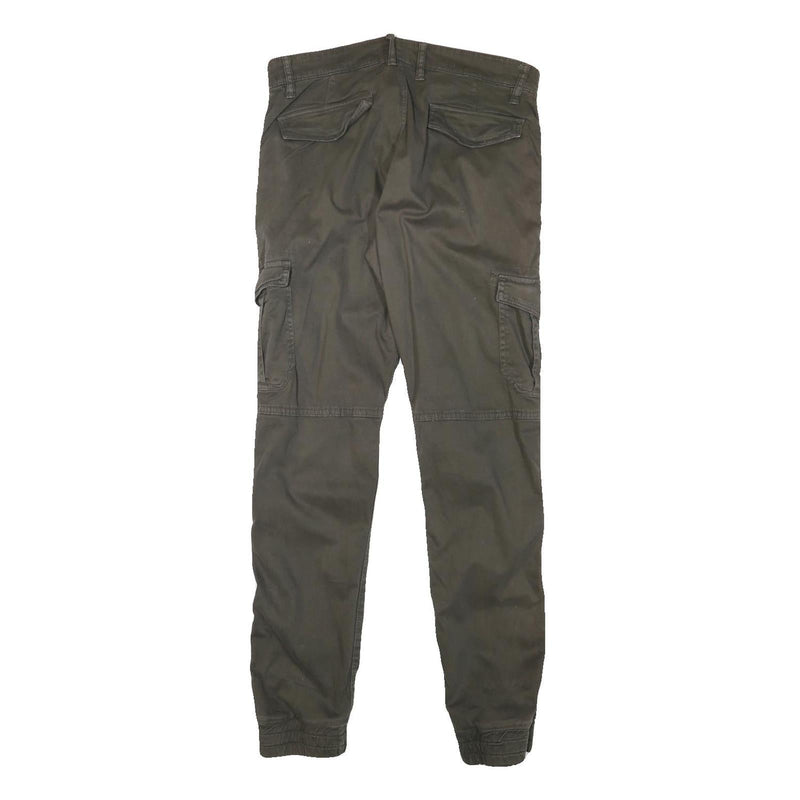 ICONO Mens Cotton Blend Slim Tapered Trousers Cargo W32 L31 Casual Utility