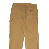 DICKIES Mens Cotton Blend Beige Regular Fit Straight Leg Trousers W32 L31