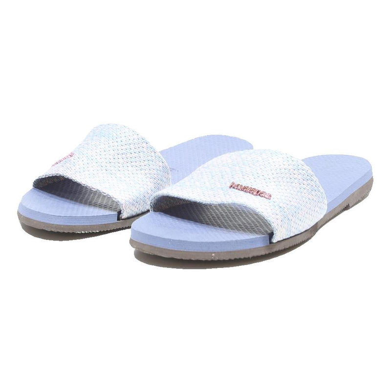 HAVAIANAS Slide Womens Sandals White Blue Synthetic UK 3 Summer Beach Wear