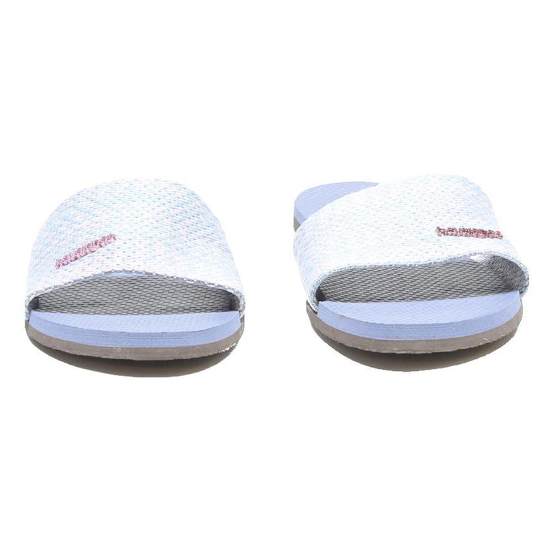 HAVAIANAS Slide Womens Sandals White Blue Synthetic UK 3 Summer Beach Wear