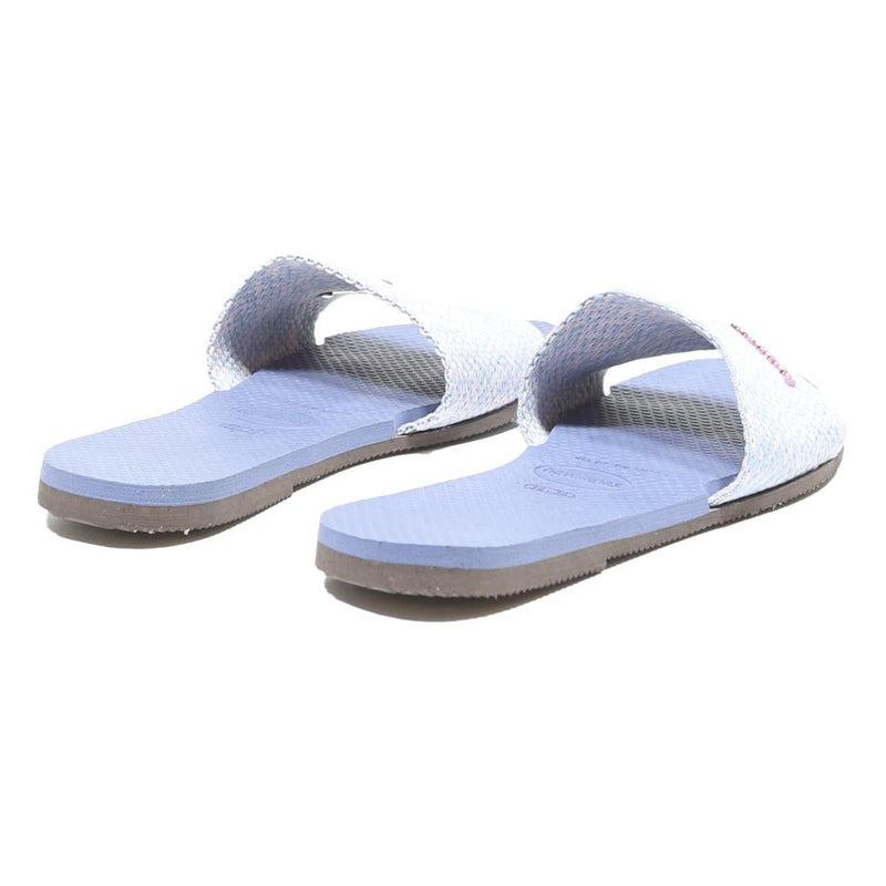 HAVAIANAS Slide Womens Sandals White Blue Synthetic UK 3 Summer Beach Wear