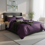 Anycozy King Bed Sheet Set – Purple & Light Grey Ultra‑Soft Luxury Egyptian Cotton Bedding Cover, 6‑Piece Ensemble