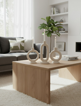 ANYDECO White Ceramic Candle Holder – Nordic Candlestick Stand for Modern Home Decor