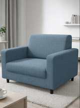 Anyseat 1-Seater Sofa Cover – Plain Grey Blue Style Slipcover for Living Room Chair Protection