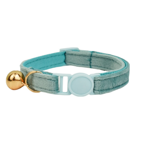 Anypet Stylish Green Cat Collar Large Size with Safety Buckle Bell Durable Adjustable Strap Cute Fashion Pet Accessory for Cats & Kittens
