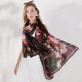 Anyyou 100% Mulberry Silk Brown Scarf Women Luxury Long Shawl – Beach Wear, Swimwear Cover Up, Pashmina Face Shield Foulard Fashion Accessory