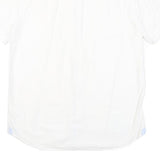 LACOSTE Mens White Cotton Blend Short Sleeve Shirt M Classic Logo Casual