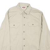 WRANGLER Mens Beige Cotton Blend Shirt S Long Sleeve Button Pockets Casual