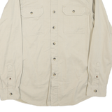 WRANGLER Mens Beige Cotton Blend Shirt S Long Sleeve Button Pockets Casual