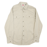 WRANGLER Mens Beige Cotton Blend Shirt S Long Sleeve Button Pockets Casual