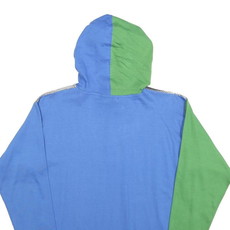 MOSKITO Boys Blue & Green Basketball Graphic Cotton Blend Hoodie L Colourblock