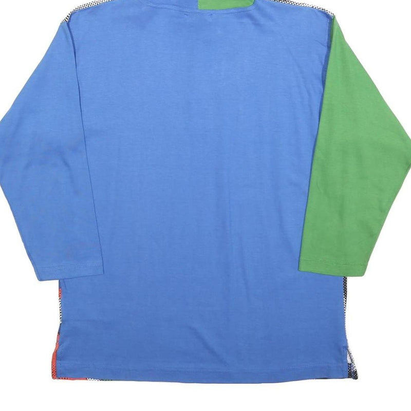 MOSKITO Boys Blue & Green Basketball Graphic Cotton Blend Hoodie L Colourblock