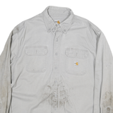 CARHARTT Mens Beige Workwear Shirt XL Cotton Blend Durable Utility