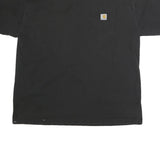 CARHARTT Mens Black Pocket T-Shirt 2XL Short Sleeve Crew Neck Cotton Casual