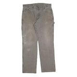 DICKIES Mens Cotton Blend Grey Relaxed Straight Trousers W36 L31 Workwear Zip