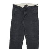 CARHARTT Mens Cotton Blend Black Regular Cargo Trousers W30 L28 Workwear