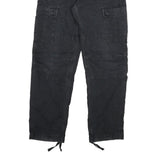 CARHARTT Mens Cotton Blend Black Regular Cargo Trousers W30 L28 Workwear