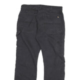 DICKIES Mens Cotton Blend Black Regular Straight Trousers W32 L30 Workwear Zip